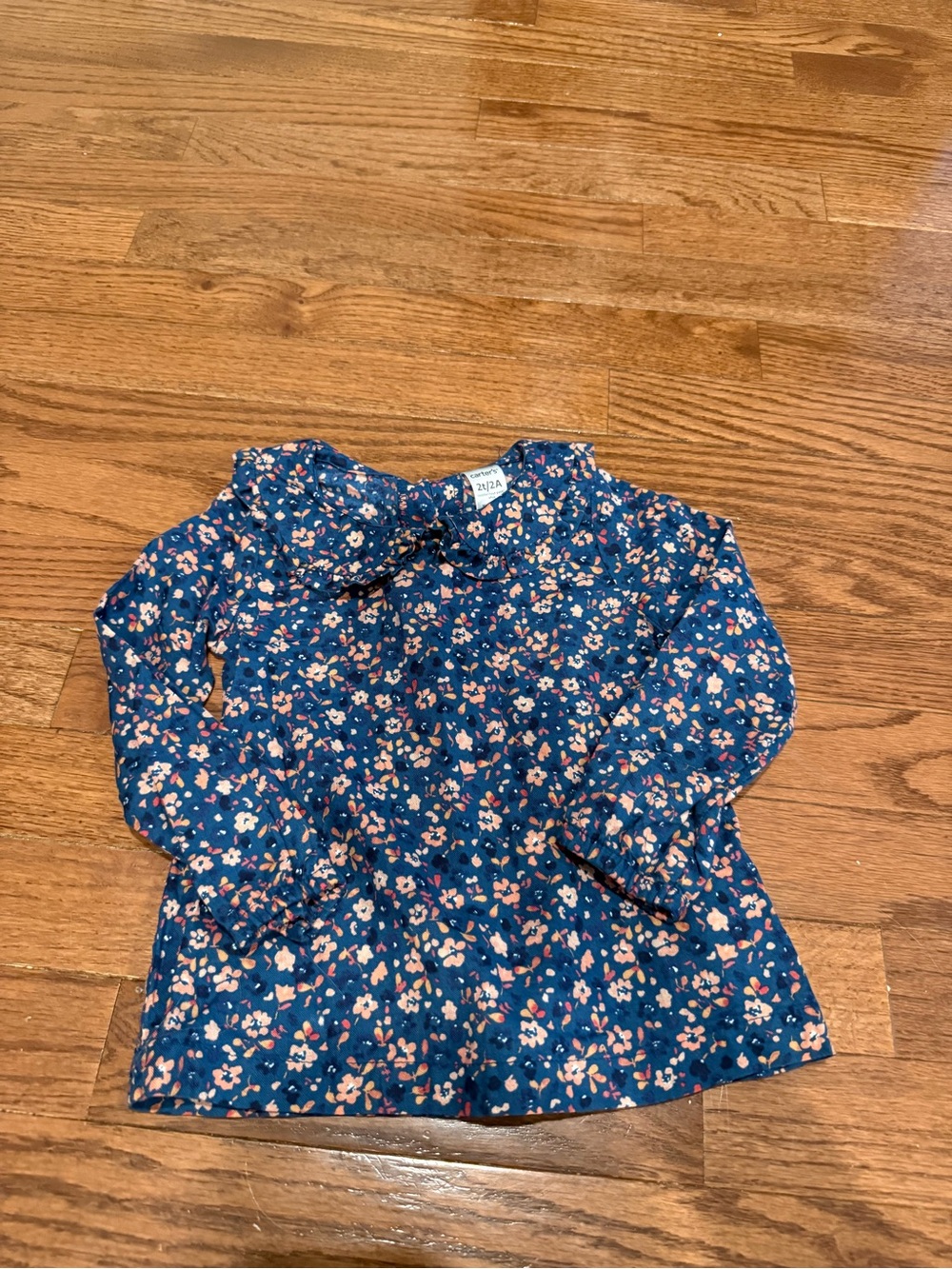 Carter's Navy Blue Floral Long-Sleeve Top